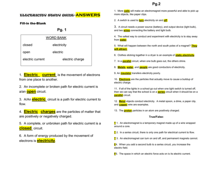 Electricity webquest answer key pdf