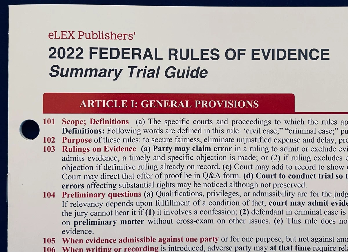 Federal rules of evidence flashcards