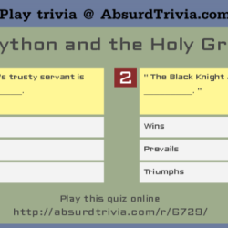 Monty python and the holy grail trivia