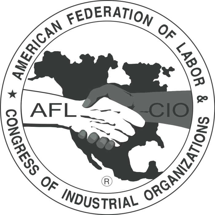 Congress labor federation american industrial organizations afl cio logo trademark trademarkia alerts email