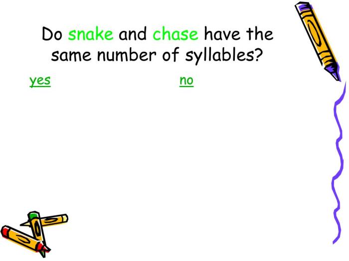 How many syllables in snake