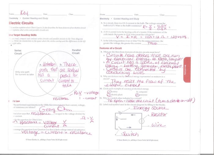 Section 20.3 electric circuits answer key