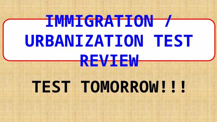 Immigration and urbanization answer key