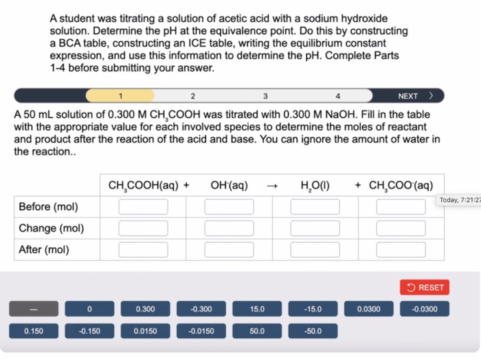 A student was titrating a solution of hc4h7o2