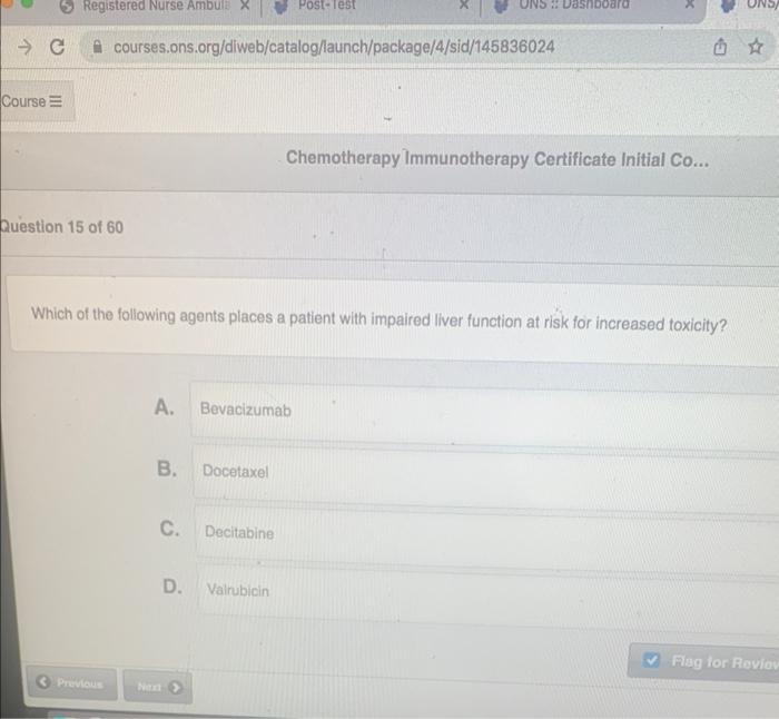 Ons chemotherapy immunotherapy test questions