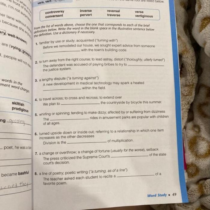 Vocabulary workshop level c unit 5 choosing the right word